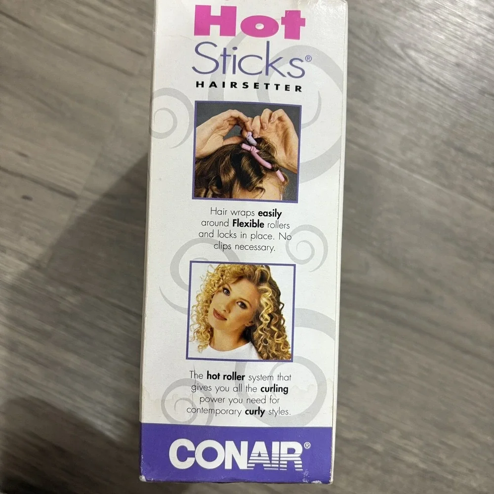 Vtg 1998 Conair Hot Sticks 14 Flexible Rollers HS18R 2 Sizes Purple Pink TESTED